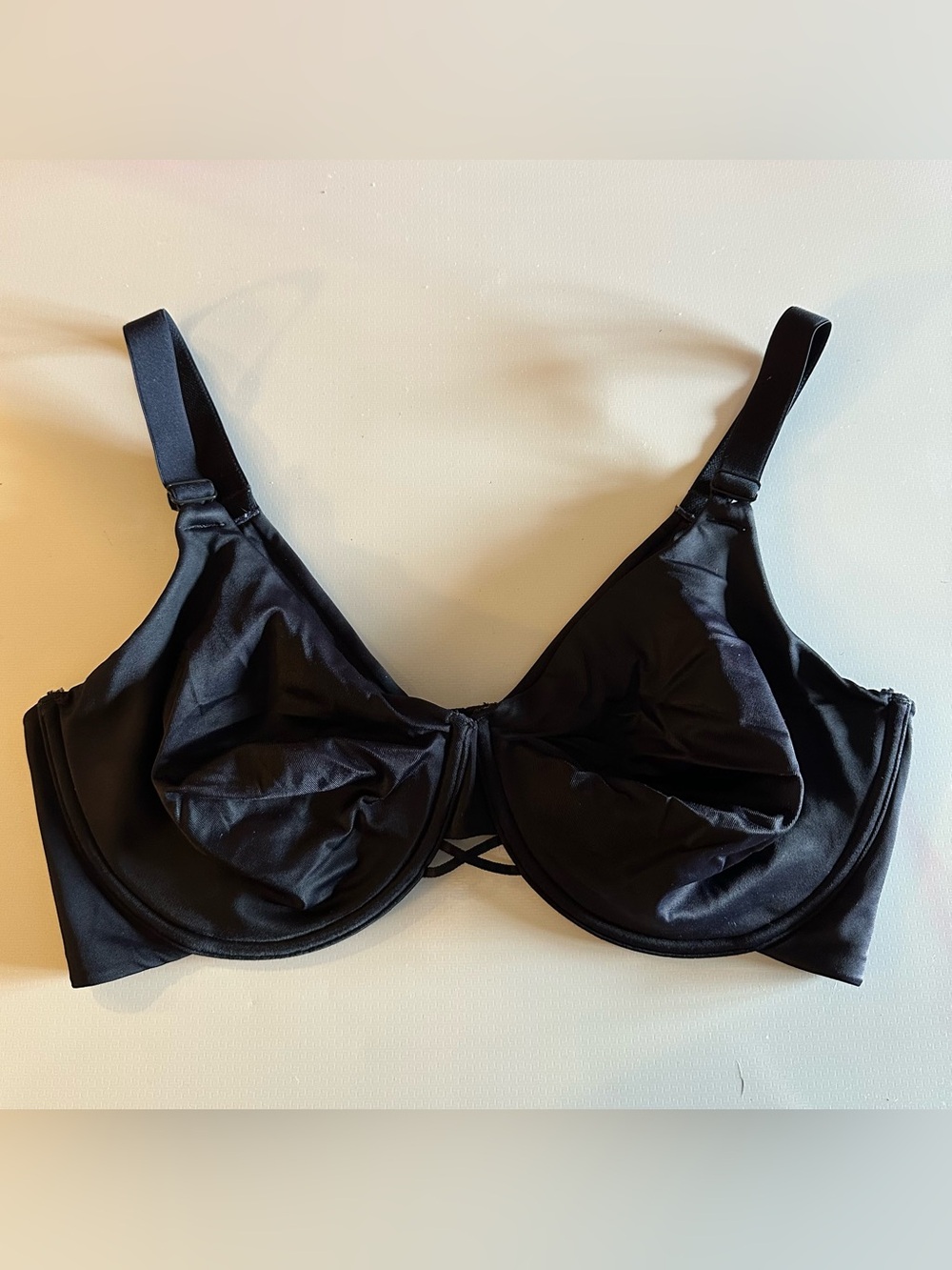 Vanity Fair Black Underwire Satin Support Bra Size 40D